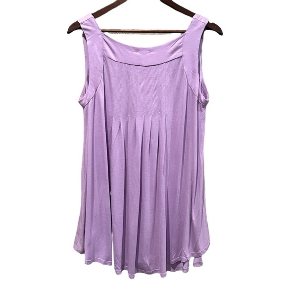 Anthropologie (Meadow Rue) Pleated Lilac Purple V-Neck Tunic Tank (S) NWT $68.00 - Picture 7 of 13